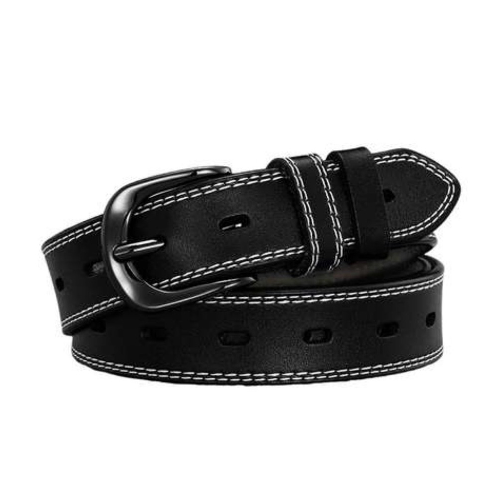 Flamingals black leather belt